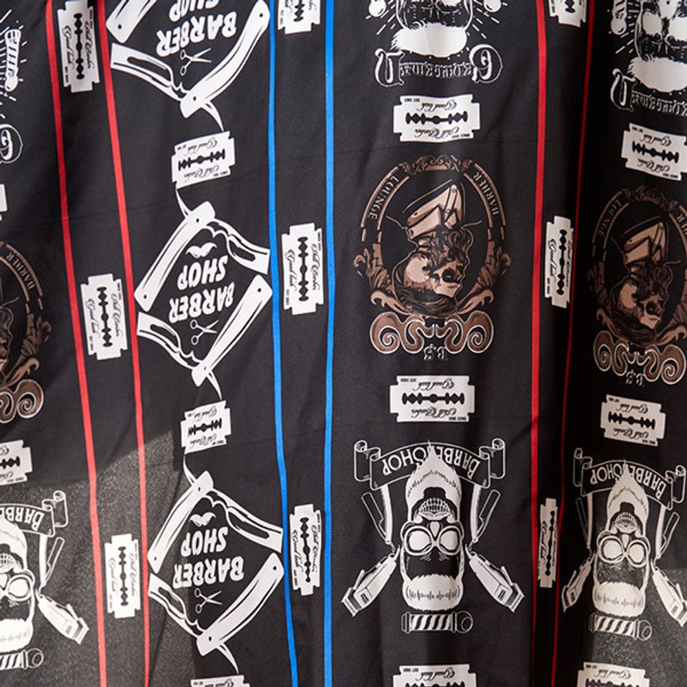 Накидка парикмахерская Harizma, 140х160см, рисунок "Barber Shop" (h10893)