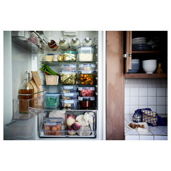 IKEA 365+ Контейнер для еды с крышкой, квадратный пластик/силикон, 1,4 л