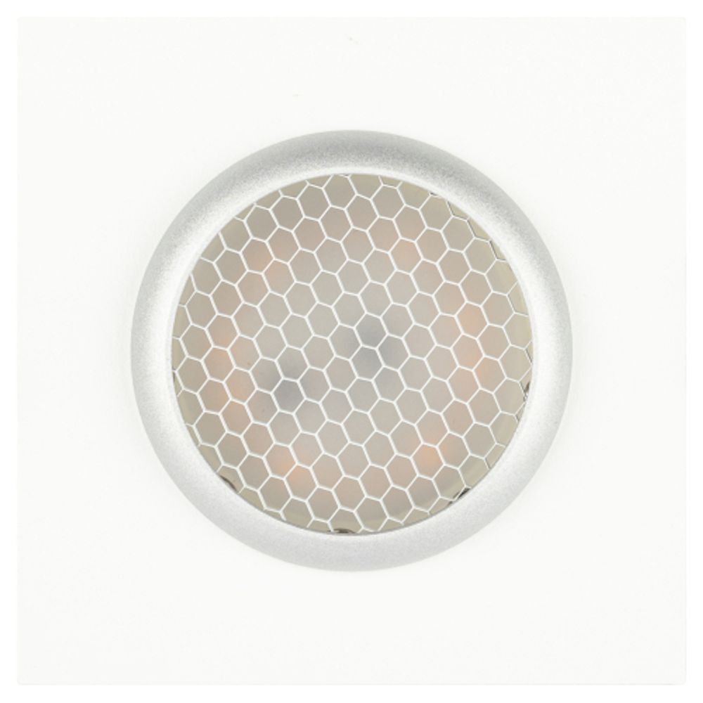 Встраиваемый светильник алюминиевый ЭРА KL110 WH/SL MR16 GU5.3 белый/серебро матовый | Алюминиевые встраиваемые светильники