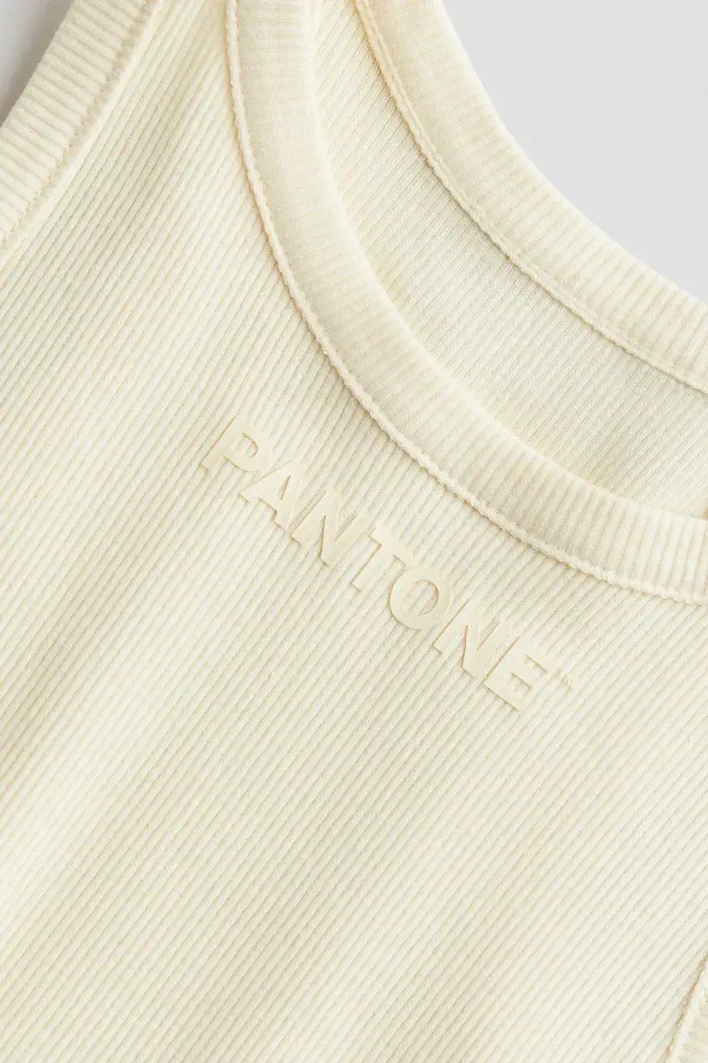 H&M Топ без рукавов с рельефным принтом, желтый