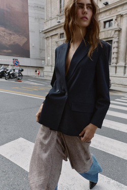 ZARA ДВУБОРТНЫЙ БЛЕЙЗЕР ОВЕРСАЙЗ, ПОЛОСКИ