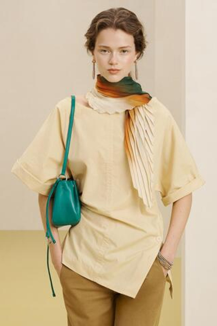 ZARA ХЛОПКОВАЯ РУБАШКА, ЖЕЛТЫЙ