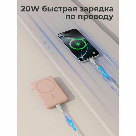 Внешний аккумулятор Aukey Magnetic 10000 мАч (APB-PB-MS04PK) Pink