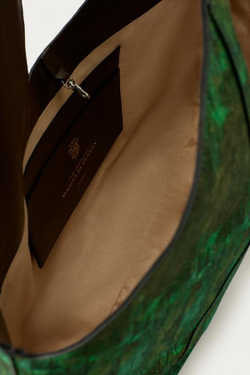 ZARA X MARISA BERENSON СУМКА-ШОППЕР С ПРИНТОМ, ЗЕЛЕНЫЙ