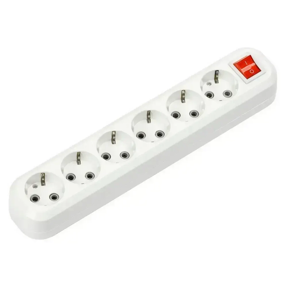 Колодка Smartbuy, 6 гнезд 16А/3,5кВт c выключателем и заземлением (SBE-16-6-00-ZS)