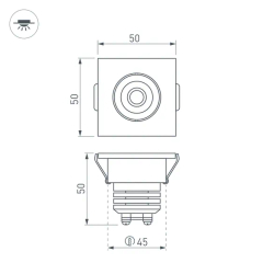Светодиодный светильник LTM-S50x50WH 5W Day White 25deg (Arlight, IP40 Металл, 3 года) 020758