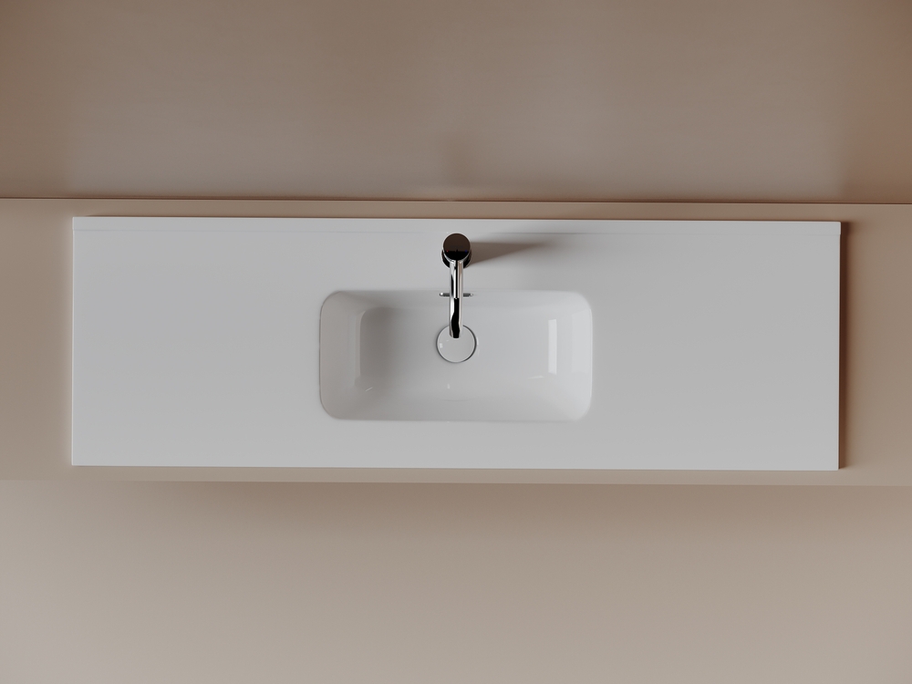 CN7028 Раковина мебельная накладная Compact 1210x395x170, цвет белый