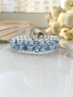 Браслет из бисера "Змейка" 19 см ручной работы с камнем Кианит