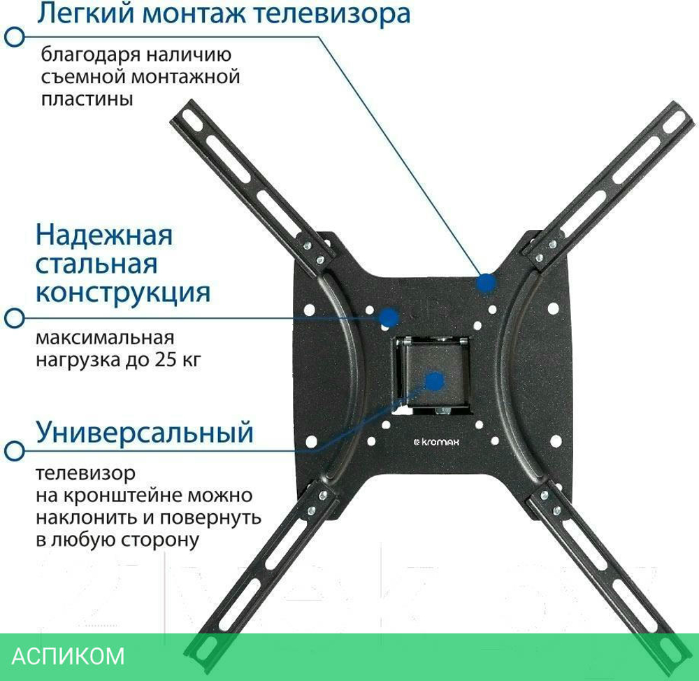 Кронштейн Kromax Optima-402 черный (28009)