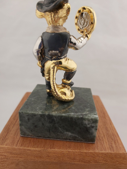 Статуэтка "Золотая мышь с монеткой" малая