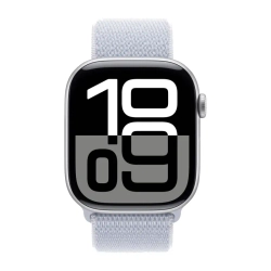 Apple Watch Series 10, 46 мм, серебристый алюминий, спортивный браслет цвета "Blue Cloud" (MWWN3)