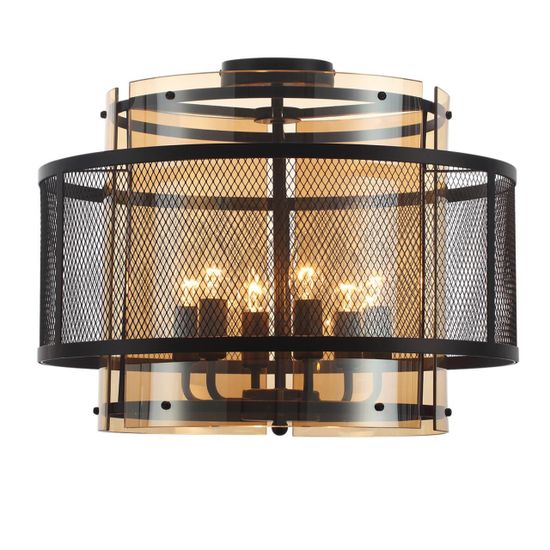 8007/6C MODERNI LN25 251 черный/черный, золотой металл/металл, стекло Люстра потолочная Е14 6*40W 220V ZARINA