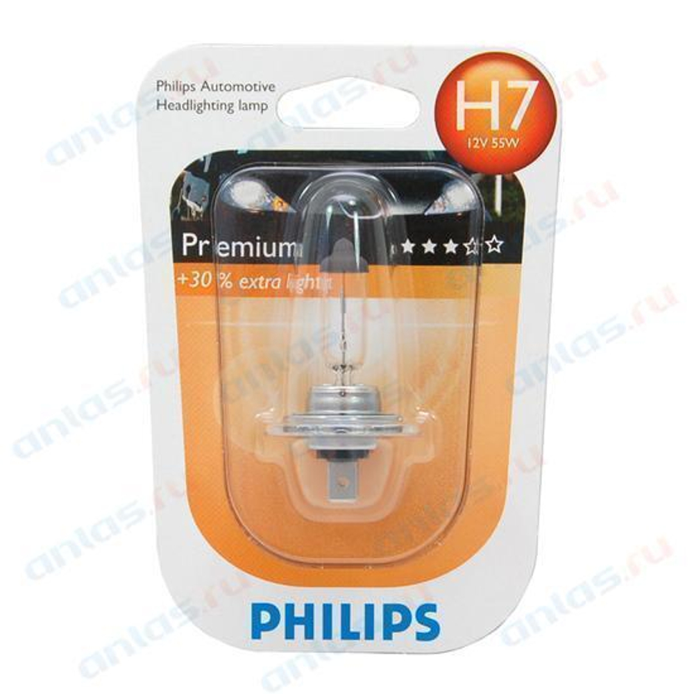 Лампа 12 В H7 55 Вт +30% галогенная блистер Philips