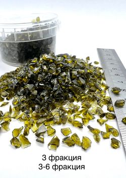 Стеклянная крошка Оливковая фракция 3