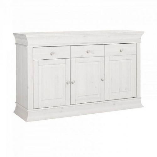 Комод деревянный с ящиками и дверцами Бостон 33 (белый воск), 140x88x43 см