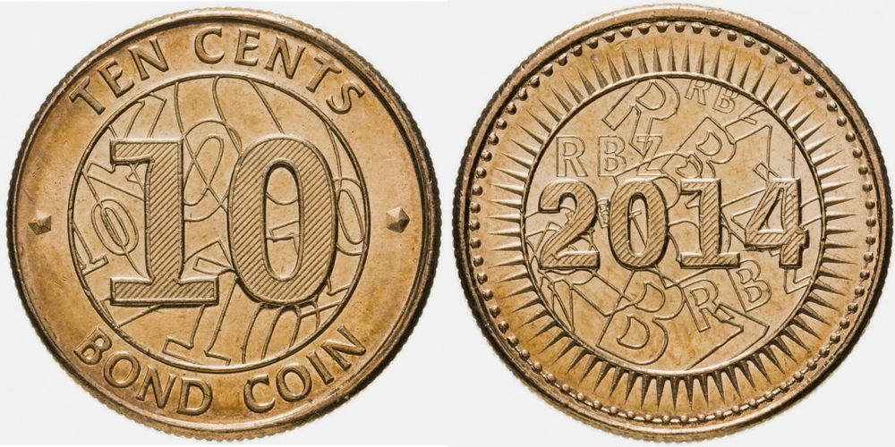 Зимбабве 10 центов, 2014 UNC