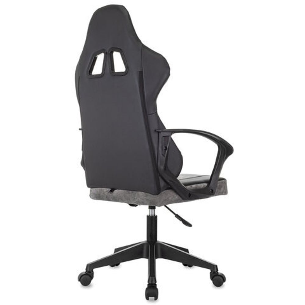 Кресло компьютерное BRABIX "Forcer GM-127", 2 подушки, экокожа/велюр, черное/серое, 533216