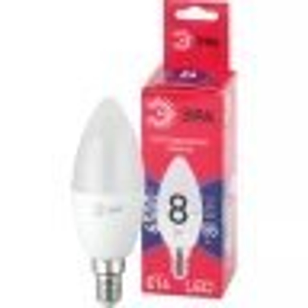 Лампа светодиодная 8Вт Е14 хол.свет 6500К  (свеча)