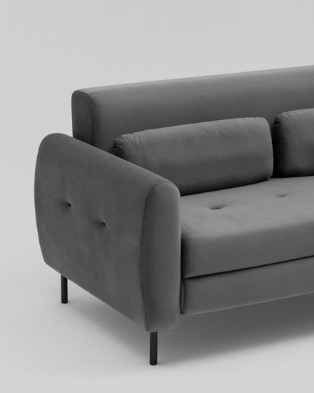 Диван-кровать прямой Барнаби велюр серый