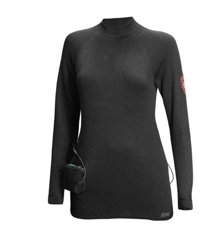 Фуфайка (термобельё) с подогревом RedLaika Arctic Merino Wool RL-TW-11 женская черная