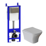 Комплект "Система инсталляции УКЛАД с кнопкой хром блестящий СИ 01.04.54.00.1 + унитаз CITY WAVE"