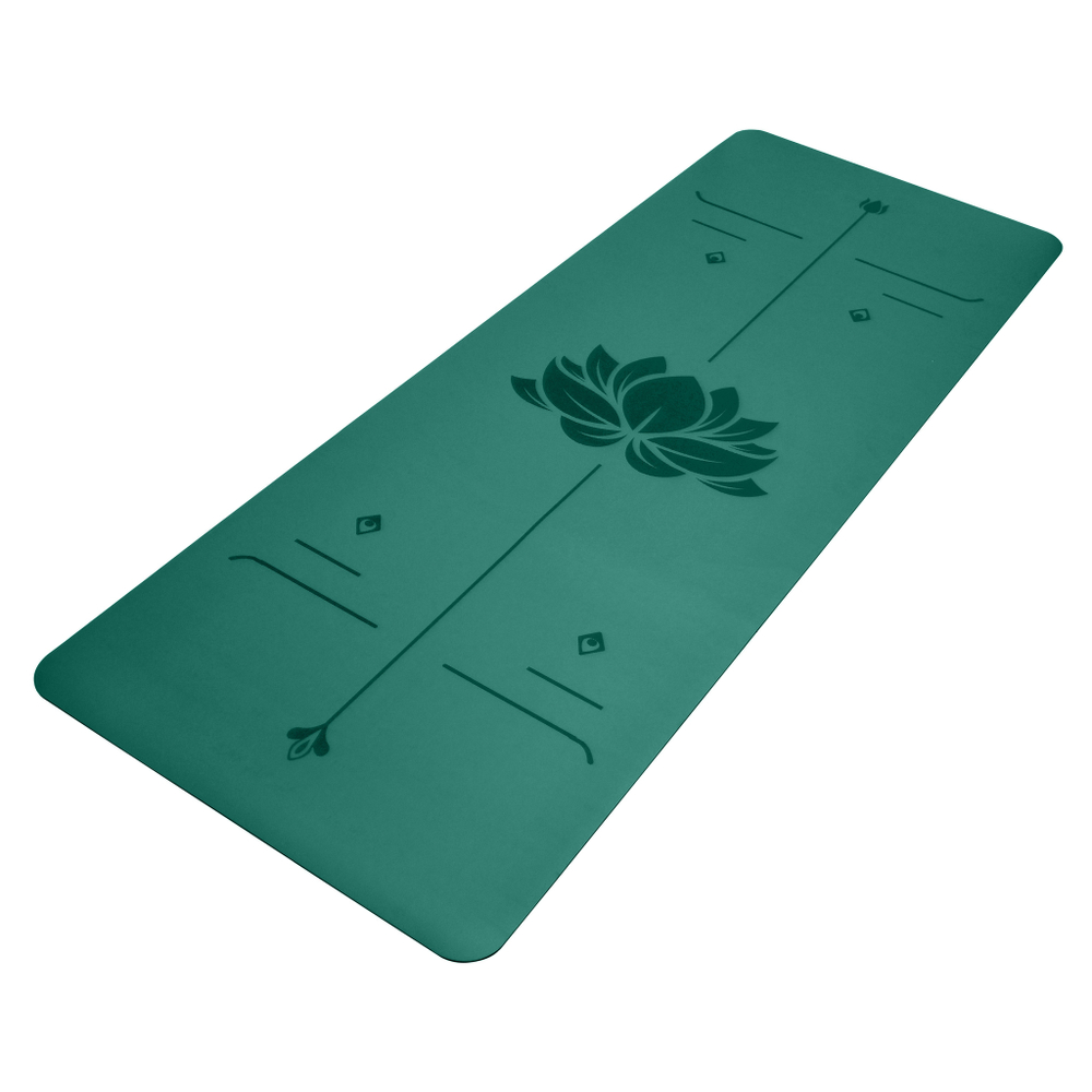 Каучуковый коврик для йоги Lotus Dark Green 185*68*0,5 см нескользящий