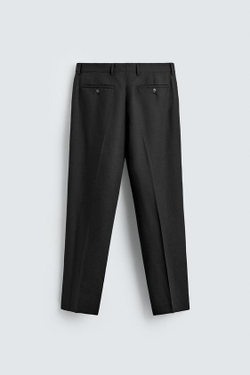 ZARA КОСТЮМНЫЕ БРЮКИ ИЗ 100% ШЕРСТИ, ЧЕРНЫЙ