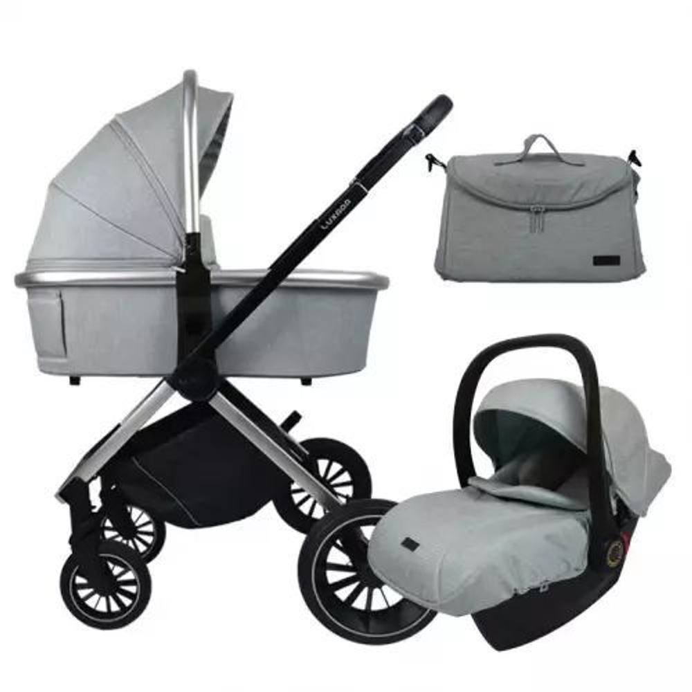 Детская модульная коляска Luxmom 750, автолюлька /выдвижная ручка /цвета