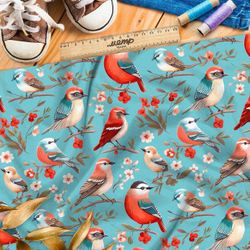 Ткань Ниагара Софт пернатое разнообразие