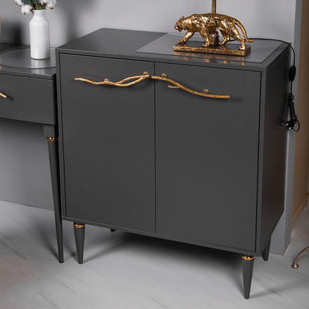 Комод Арт Классик с 2 полками Серый Амбер