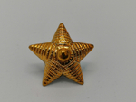 Звезда на погоны золотая рифленая большая пластик