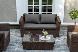 "Капучино Сингл" лаунж-зона из искусственного ротанга, цвет коричневый