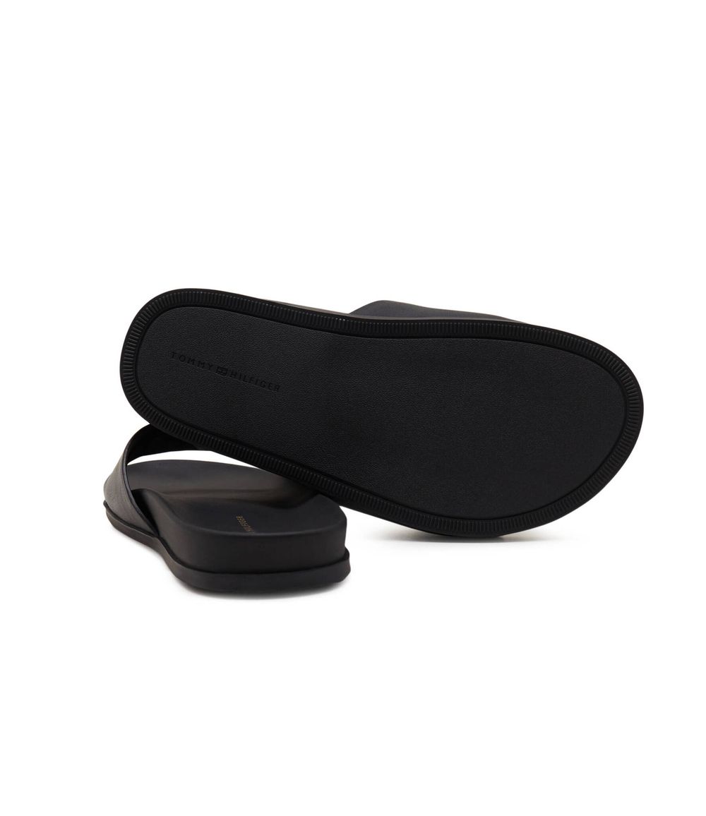Кожаные шлепанцы th hardware Tommy Hilfiger - черный(FW0FW07940)