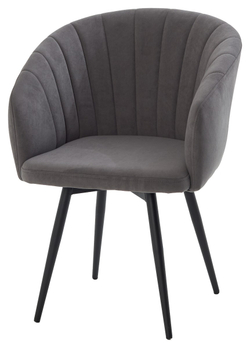 Стул МИШЕЛЬ 360 град. поворот. B28 Темно-серый, велюр / черный каркас, М-City