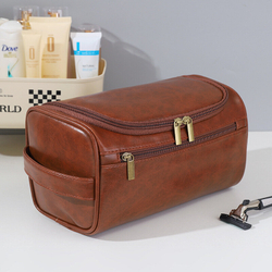 Косметичка дорожная подвесная мужская, органайзер, коричневый