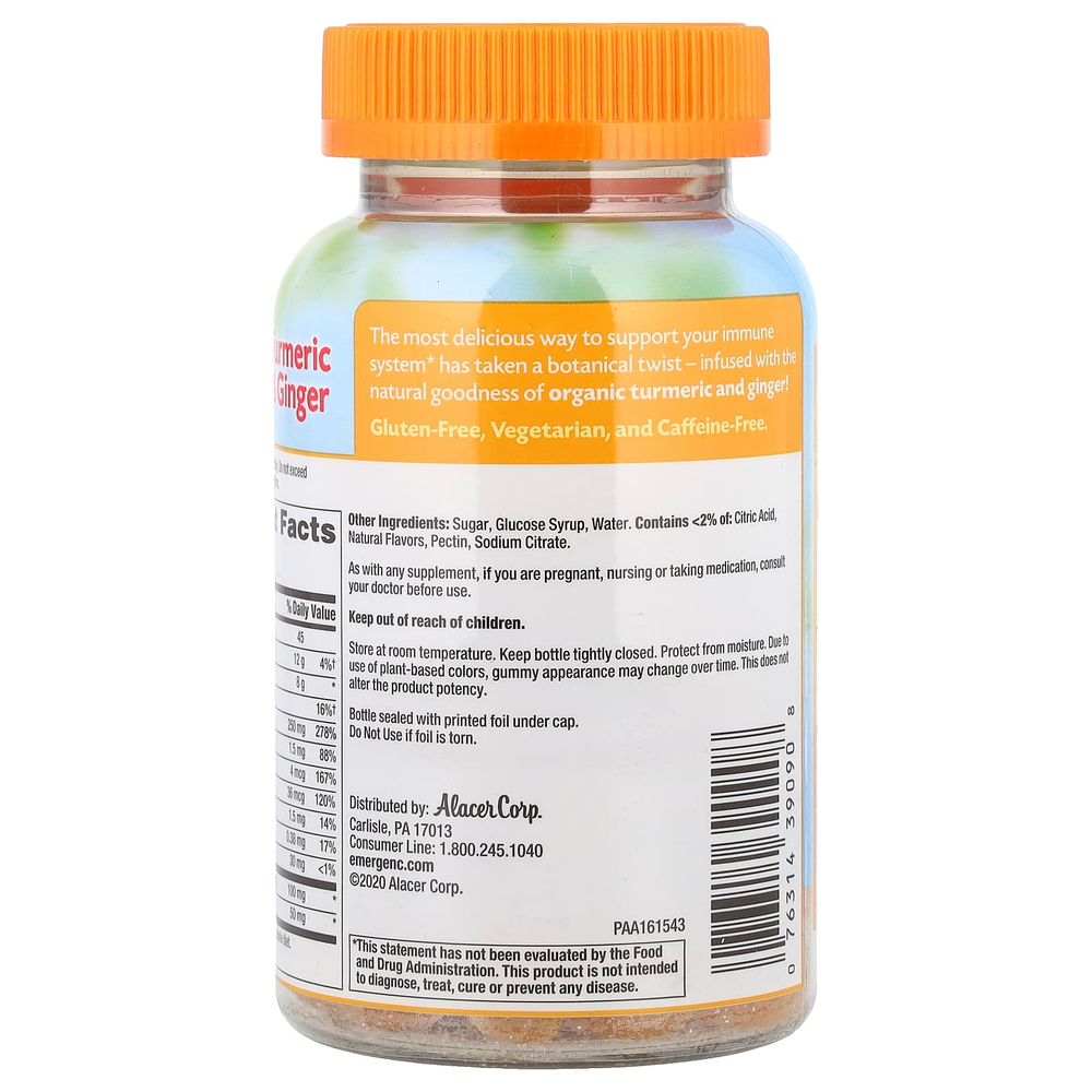 Emergen-C, Куркума и имбирь, цитрусовый и имбирь, 36 жевательных таблеток