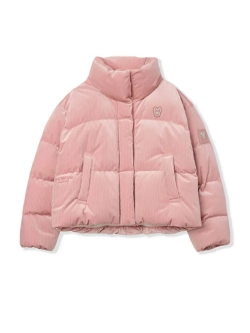 Укороченный пуховик с высоким воротом