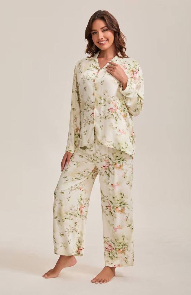 Домашняя одежда ZEPHYR HOME Зеленые цветы (штаны)