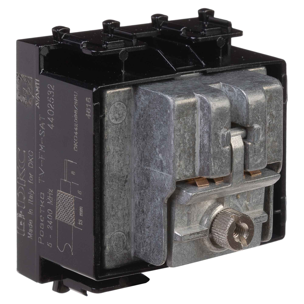 Розетка TV-FM-SAT модульная, "Avanti", "Черный квадрат", 2 модуля