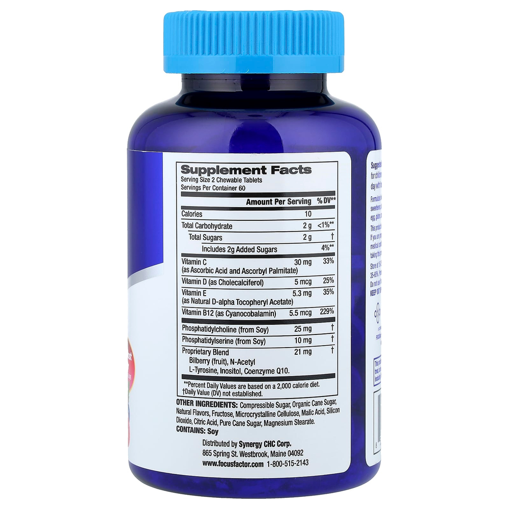 Focus Factor, Berry Blast, для детей, 120 жевательных таблеток