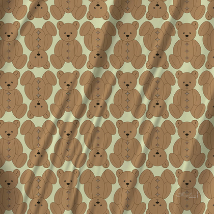 Платок каре 90*90см, ТЭДДИ на салатовом