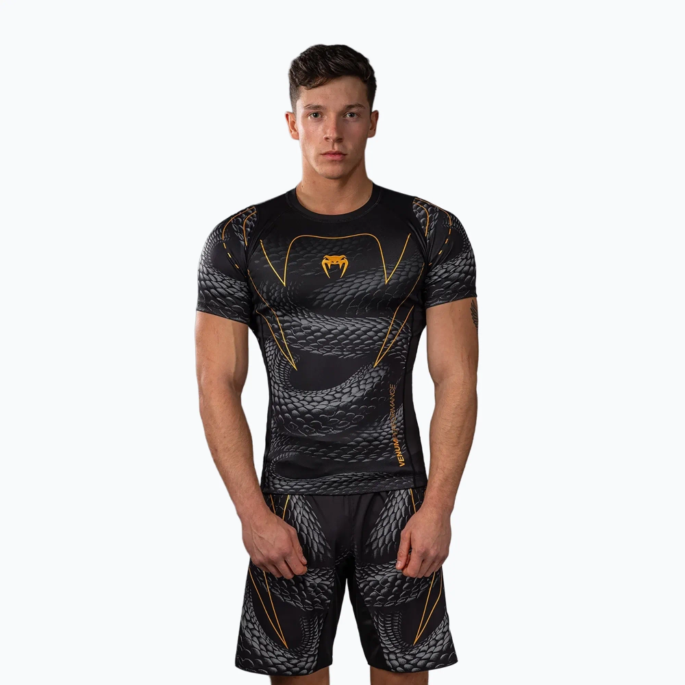 Рашгард Venum Matupa Short Sleeve black/grey/gold