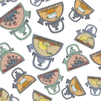 Tea. Fresh brewed tea in a glass vat, poured tea