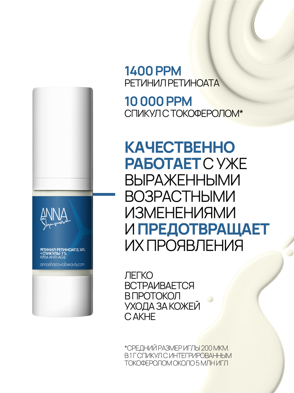 Крем для лица с инкапсулированным ретинил ретиноатом 0,14% и спикулами 1%, 30 мл