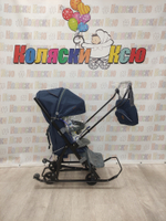 Санки-коляски Galaxy Snow kids 3-3С джинс темно-синий