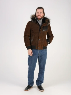 Дубленка натуральная куртка зимняя с капюшоном