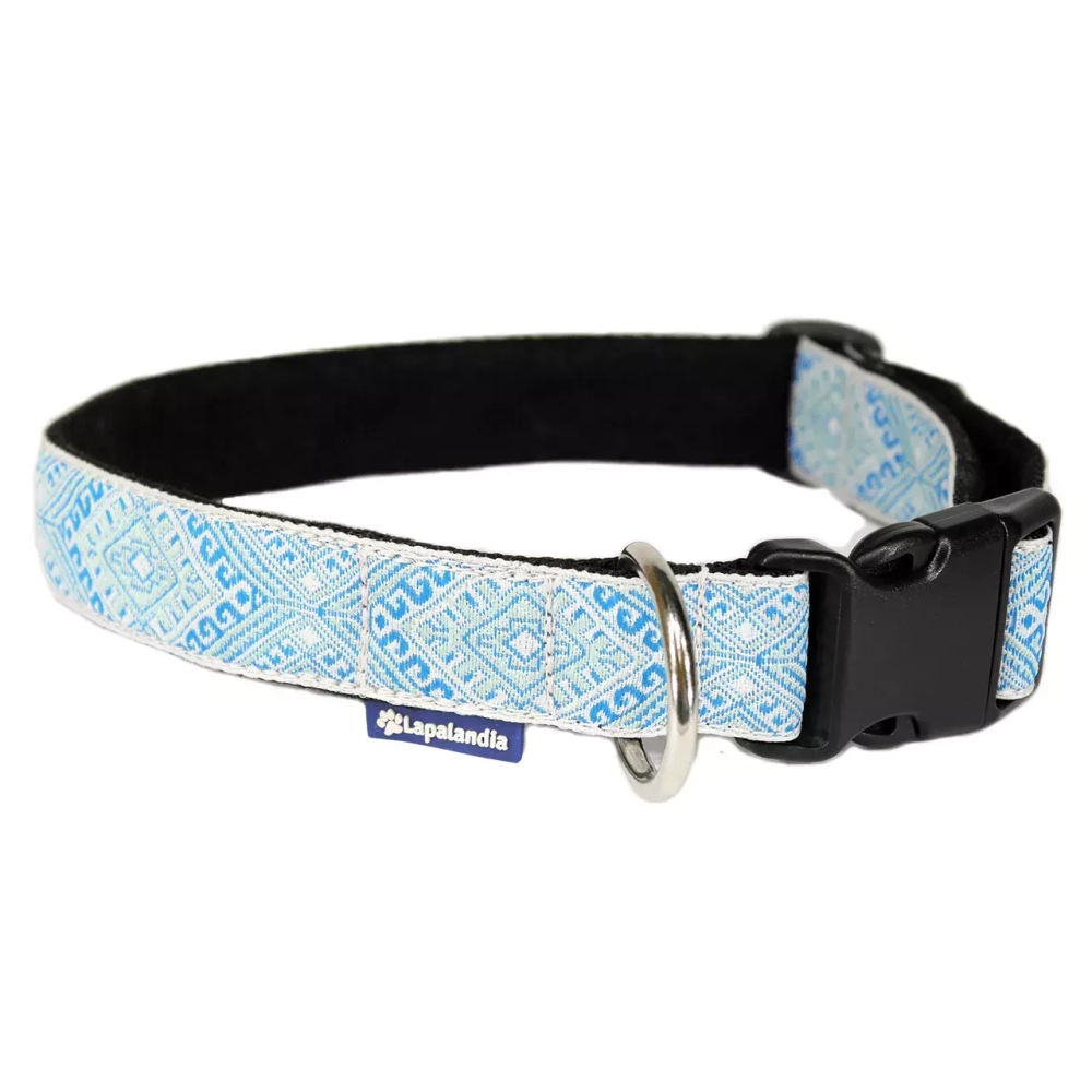 ошейник для собак облегченный северные мотивы голубой