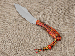 Нож для бушкрафта "Канадец XL", сталь VG-10/Elmax, рукоять микарта (красно-оранжевая)