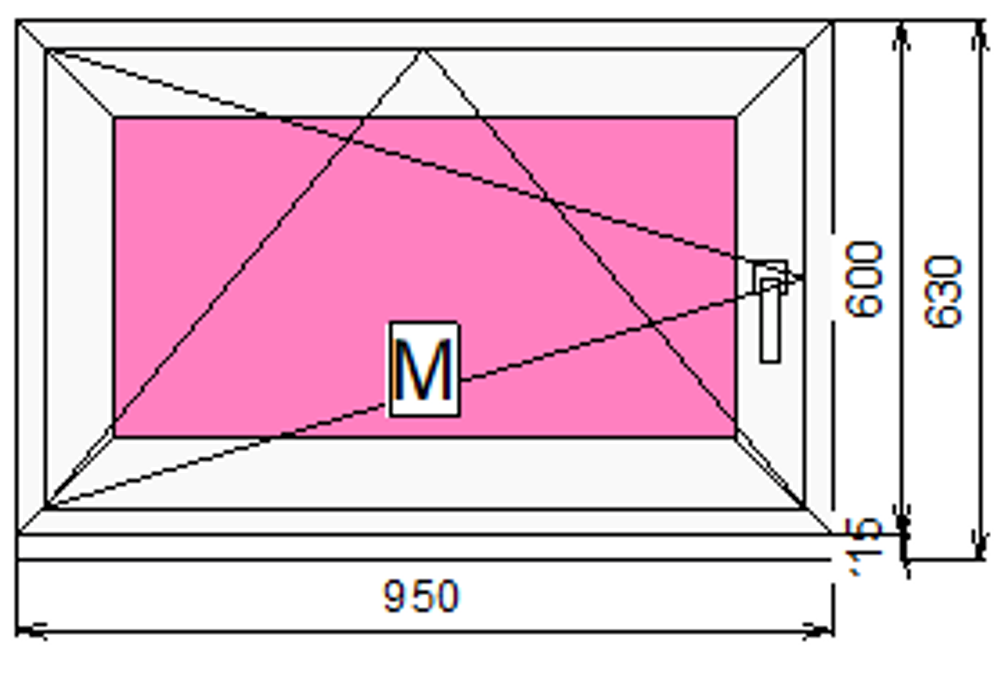 Пластиковое окно 600 х 950 ТермА Эко + Москитная сетка