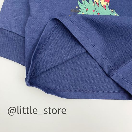 Пижама из футера "Машина с подарками" морской синий